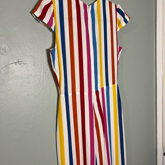Color Me Courtney Women’s Striped Jumpsuit V Neck Contrast Multi Color - Picture 7 of 7